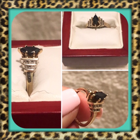 Unit USA Jewelry - 👑✅PRICE FIRM✅ Geniune Sapphire 10kt Solid Gold Diamond Ring